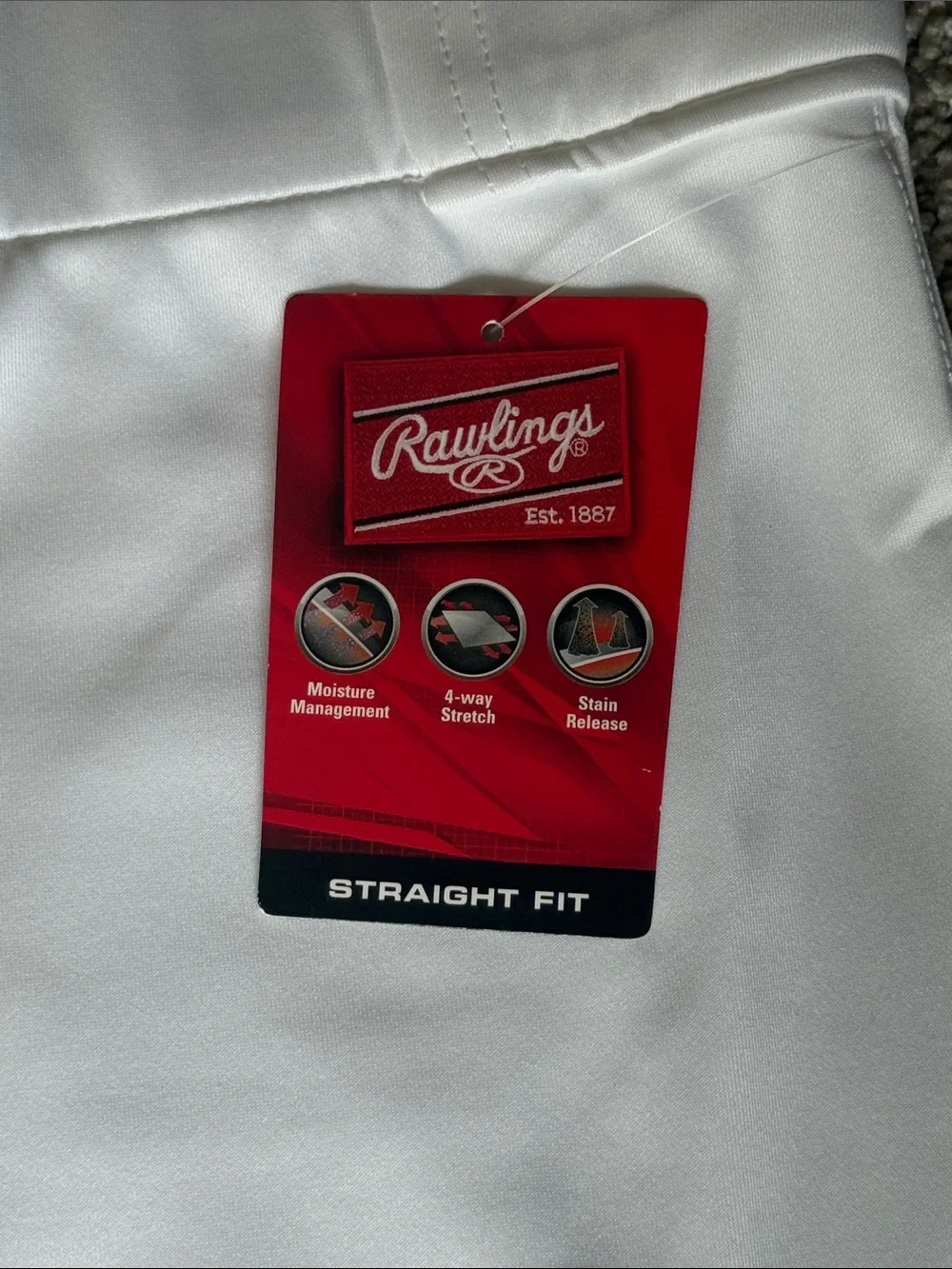 Men’s Rawlings  straight fit White Baseball Pants